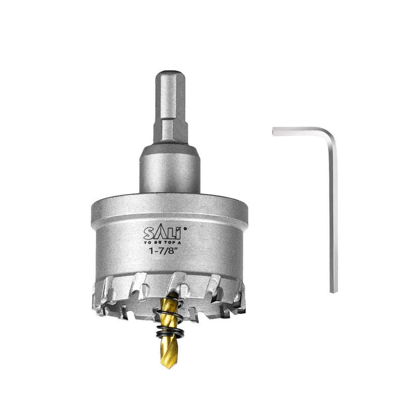 SALI 1-7/8" (48mm) TCT Hole Saw Kit Tungsten Carbide Tipped Hole Saw Drill Bit with Titanium-Plated Pilot Drill bit for Metal, Stainless Steel, Iron, Wood, Plastic - Image 1